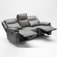 FURNITURE ONE Manual Recliners Sofa, 3 Seater Sectional Recliner Couches Set - Grey