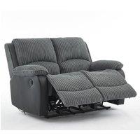 FURNITURE ONE Electric Reclining Chair, Corduroy Fabric Recliner Loveseat - Loveseat in Grey | Size: 1 Pack