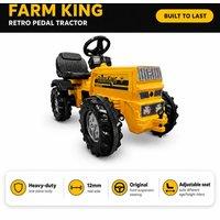 Rolly Farm King Retro Ride-On Tractor in Yellow
