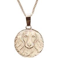 Ojewellery Dachshund Long Haired Engraved Sterling Silver Coin Necklace | Size: 16-18inch