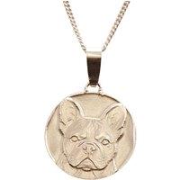 Ojewellery French Bulldog Engraved Sterling Silver Coin Necklace | Size: 16-18inch