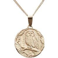 Ojewellery Owl Engraved Sterling Silver Coin Necklace | Size: 16-18inch