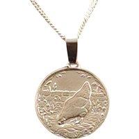 Ojewellery Chicken Engraved Sterling Silver Coin Necklace | Size: 16-18inch