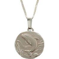 Ojewellery Dolphin Engraved Sterling Silver Coin Necklace | Size: 16-18inch