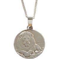 Ojewellery Lion Engraved Sterling Silver Coin Necklace | Size: 16-18inch