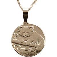 Ojewellery Red Panda Engraved Sterling Silver Coin Necklace | Size: 16-18inch