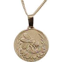 Ojewellery Bee Engraved Sterling Silver Coin Necklace | Size: 16-18inch