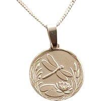 Ojewellery Dragonfly Engraved Sterling Silver Coin Necklace | Size: 16-18inch