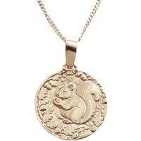 Ojewellery Squirrel Engraved Sterling Silver Coin Necklace | Size: 16-18inch
