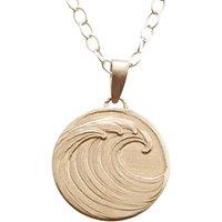 Ojewellery Wave Engraved Sterling Silver Coin Necklace | Size: 20 inches