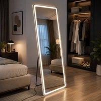 Gr8 Home LED Full Length Mirror Wall or Floor Mounted in Clear
