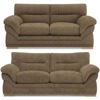 Bliss Furniture Amalfi 3+2 Seater Claude Sofa Modern Plush Fabric in Beige | Size: 5 Pack