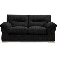 SOFASELECTION UK Amalfi 2 Seater Claude Sofa Modern Plush Fabric in Black | Size: 2 Pack