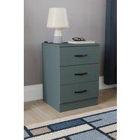 HD Designs Riano 3 Drawer Bedside Cabinet Chest of Drawers in Green