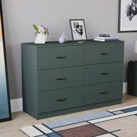 HD Designs Riano 6 Drawer Chest of Drawers Storage in Green