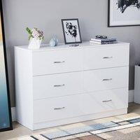 HD Designs Riano 6 Drawer Chest of Drawers Storage in White