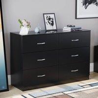 HD Designs Riano 6 Drawer Chest of Drawers Storage in Black