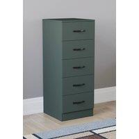 HD Designs Riano 5 Drawer Narrow Chest Storage in Green