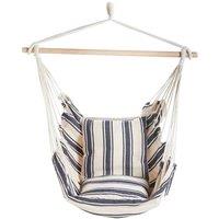Nordara Stripe Garden Swing Seat Hanging Chair Outdoor with Attachments in Blue | Size: 100 cm x 100 cm