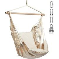 Nordara Beige Outdoor Hanging Chair Garden Swing Seat with Attachments | Size: 100 cm x 100 cm