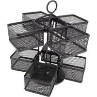 VOGREX 8 Compartments Spinning Carousel Tea Bag Holder Storage Organizer in Black