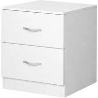 Nordara White Bedside Table with 2 Drawers Bedroom Storage Cabinet | Size: 100 cm x 15 cm