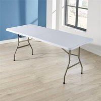 Nordara 6Ft Folding Table Trestle Camping Party Picnic BBQ Stall Garden in White