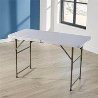 Nordara 4Ft Folding Table Trestle Camping Party Picnic BBQ Stall Garden in White