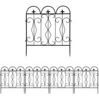 Nordara B 5 x Decorative Garden Fence Panels Border Edging Animal Barrier in Black