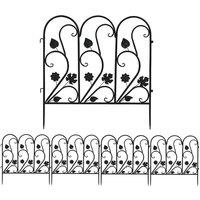 Nordara A 5 x Decorative Garden Fence Panels Border Edging Animal Barrier in Black