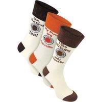Sock Snob Men's 3 Pairs Funny Food Drink Cotton Rich Socks in White