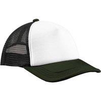 Beechfield Men's Retro 5 Panel Trucker Cap in White