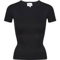 Ruey Women's Essentials Basic T-Shirt Sculpting Stretch Everyday Fit in Black | Size: 2XS