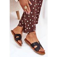 Love Lace Women's Faux Flat Heel Sandals with Cutout Strap Everyday in Black | Size: 6.5