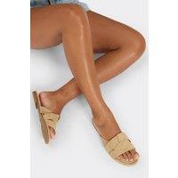 EGO Women's Faux Suede Sandals in Light Beige | Size: 7