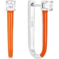 Gold Trip Women's Apricot Enamel U Hoop Earrings in Orange