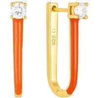 Gold Trip Women's Apricot Enamel U Hoop Earrings in Gold