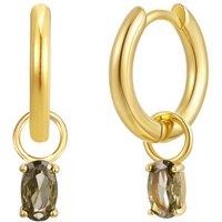 Gold Trip Women's August Huggie Hoop Birthstone Charm Earrings in Gold