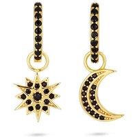 Gold Trip Women's Celestial Black Moon & Star Huggies in Gold