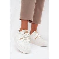 Love Lace Women's Big Star Platform Sneakers Soft Insole Classic Lacing Everyday in White | Size: 7.5