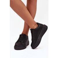 Love Lace Women's Big Star Platform Sneakers in Comfort in Black | Size: 5.5