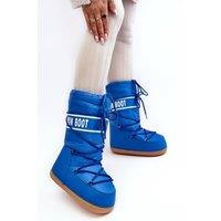 Love Lace Women's Warm Slip On Platform Snow Boots Cold Wind Resistant in Blue | Size: 3