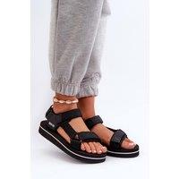 Love Lace Women's Big Star Velcro Platform Foam Sandals with Comfort Easy Fit in Black | Size: 3.5