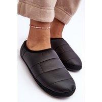 Love Lace Women's Big Star Step In Textile Slippers With Warm Rubber Sole in Black | Size: 6.5