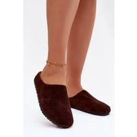 Love Lace Women's Suede Slippers with Thick Insulated Sole & Comfort Insole in Brown | Size: 6.5
