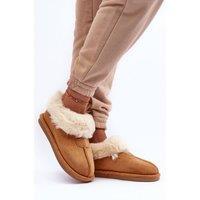 Love Lace Women's Slip On Fur Lined Suede Home Slippers Non Slip Low Platform in Brown | Size: 4.5