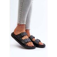 Love Lace Women's Big Star EVA Foam Adjustable Strap Comfortable Flip Flops in Black | Size: 4.5
