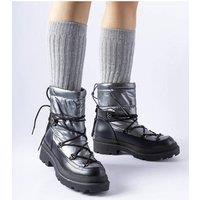 Love Lace Women's Eagleville Snow Boots with Drawstring Warmth & Comfort in Grey | Size: 4.5