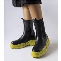 Love Lace Women's Ankle Boots with Colorful Sole & Warm Insulation Flat Heel in Black | Size: 7.5
