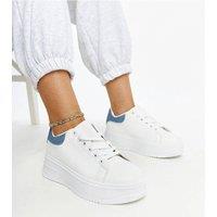 Love Lace Women's Ottavia Platform Sneakers in with Rubber Sole Comfort in White | Size: 6.5